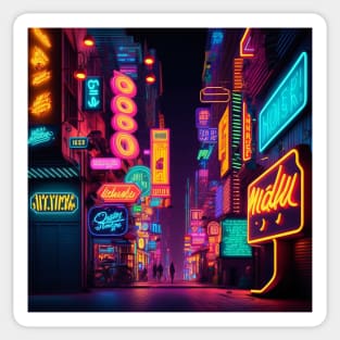 Japanese Night City Sticker